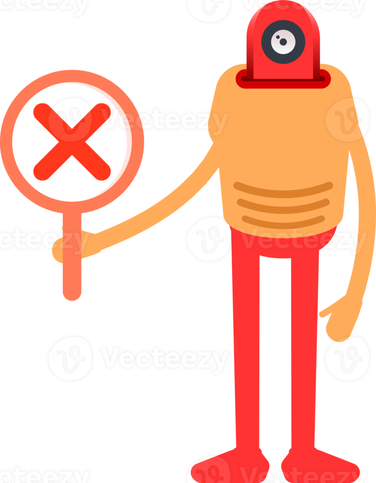 Humanoid Character Showing Wrong Mark png