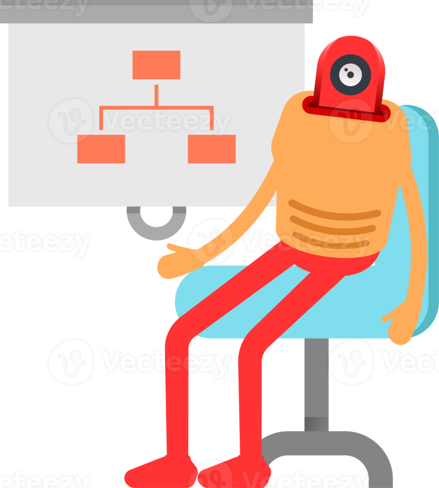 Humanoid Character Presenting Organization Chart png