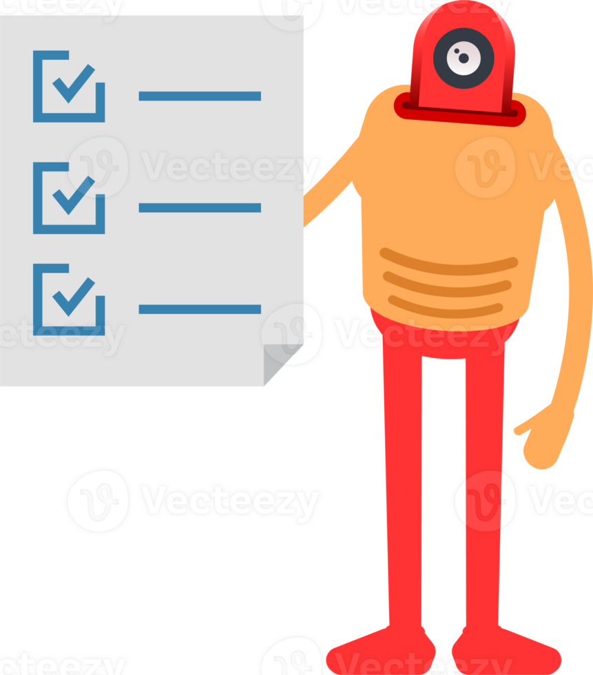 Humanoid Character and Check List Document png