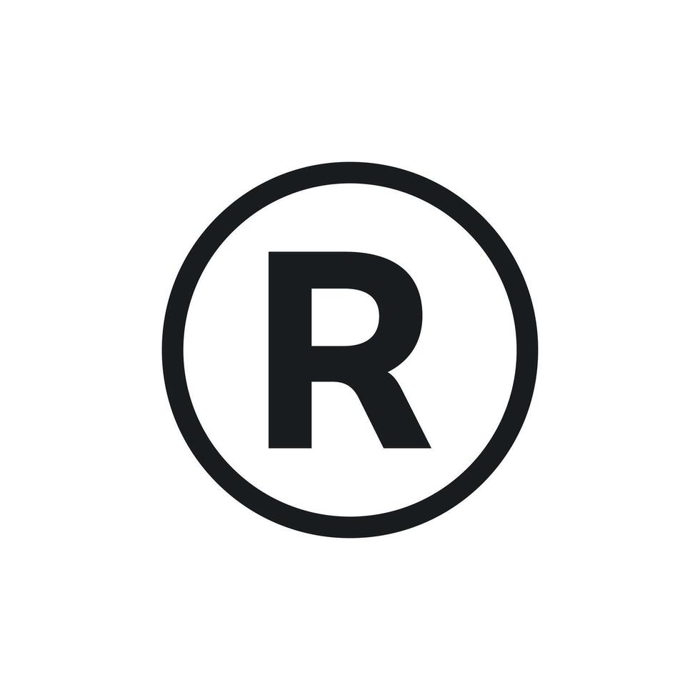 registered icon set. R register symbol. copy right trademark registered ...