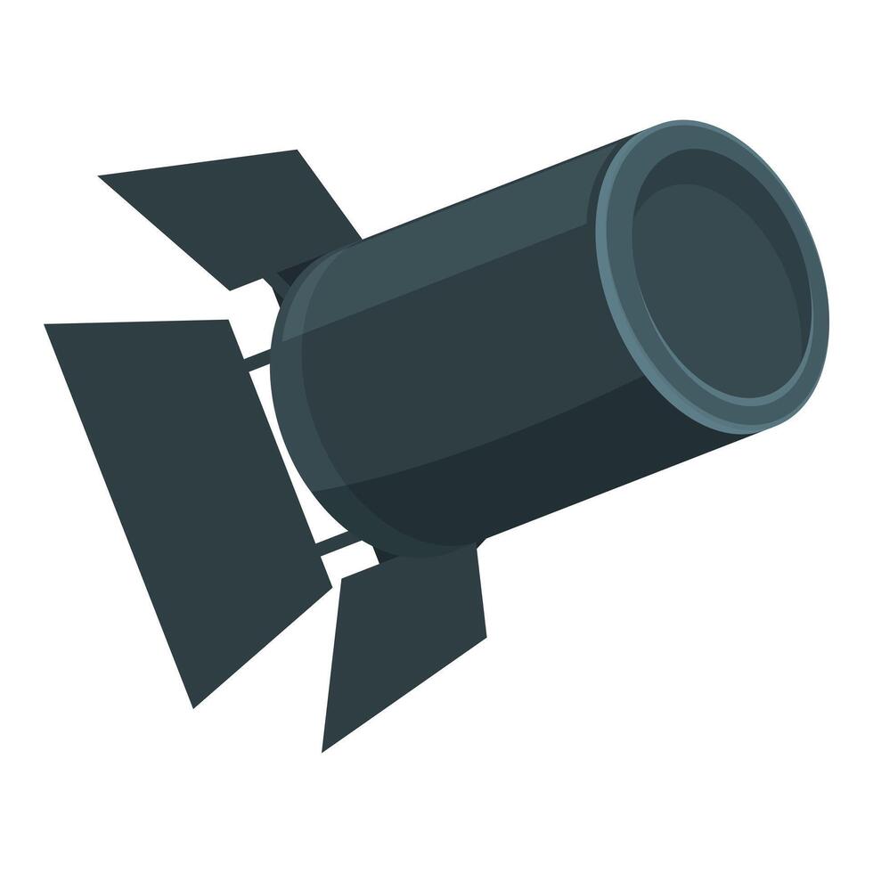 Professional studio spotlight illuminating on white background vector