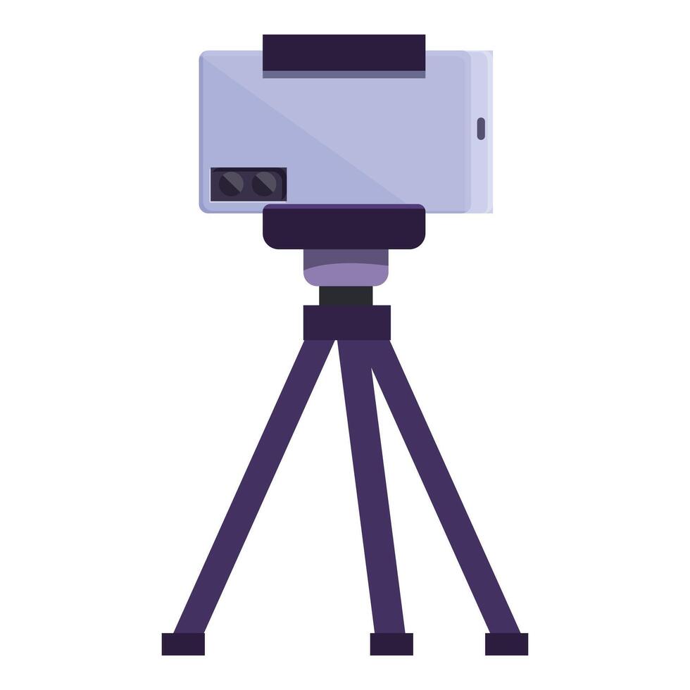 Modern smartphone mounted on tripod for photography and video recording vector