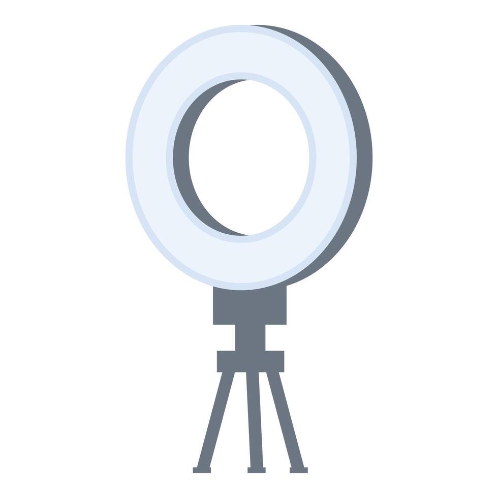 Ring light standing on a tripod for additional lighting vector