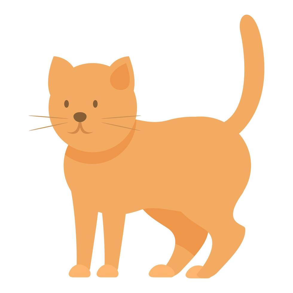 Ginger cat standing with raised tail looking curious vector