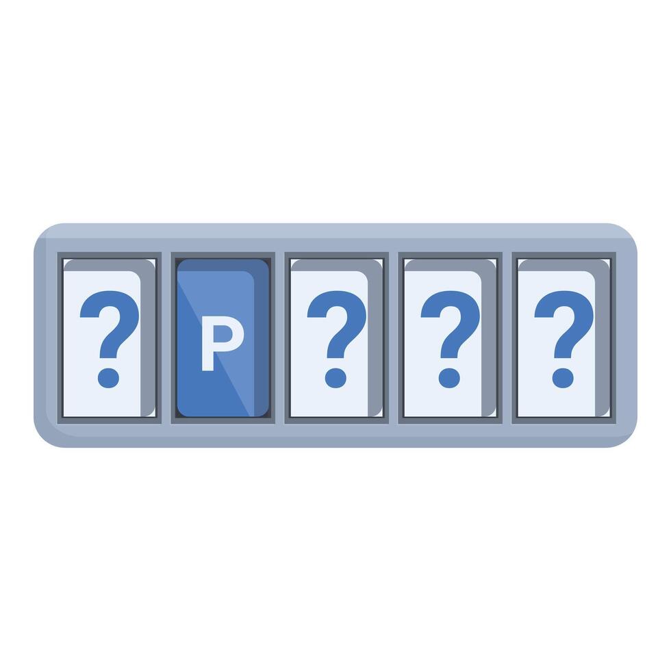 Parking system showing empty space with question marks around vector