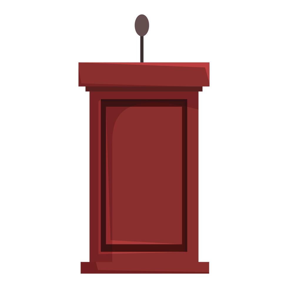 Wooden podium with microphone for public speaking and conferences vector