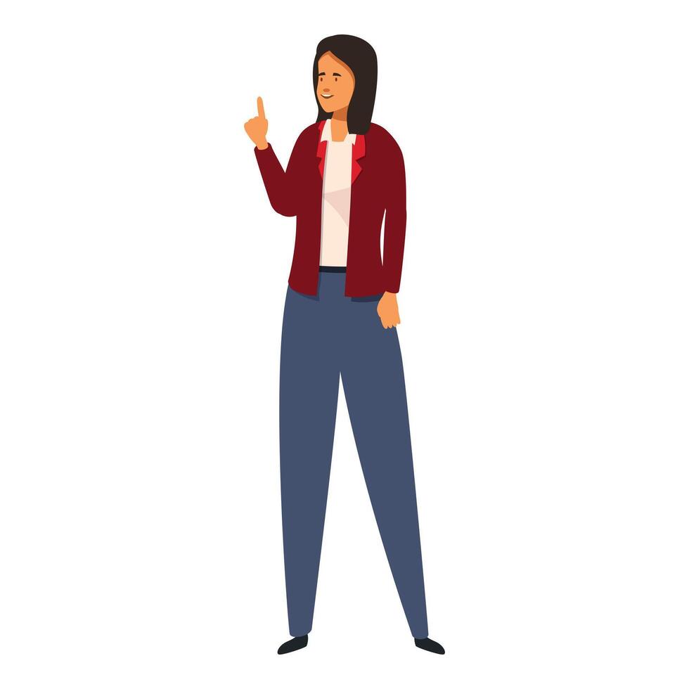 Businesswoman is pointing up, having an idea vector