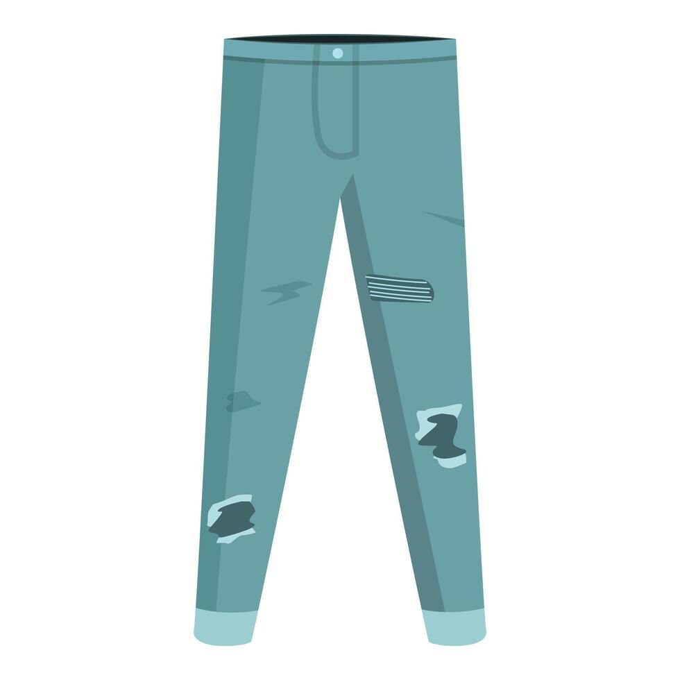 Blue jeans showing knees with ripped fashion holes vector