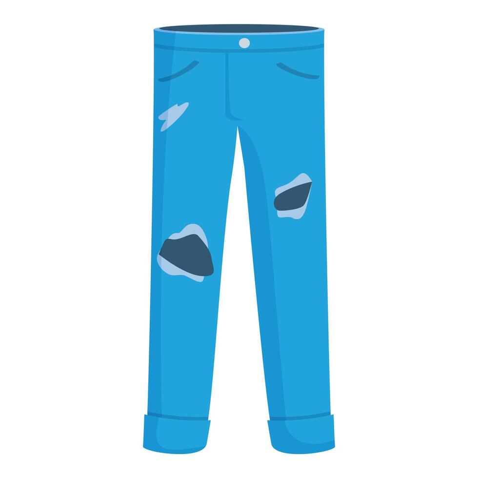 Blue jeans showing wear and tear with patches vector