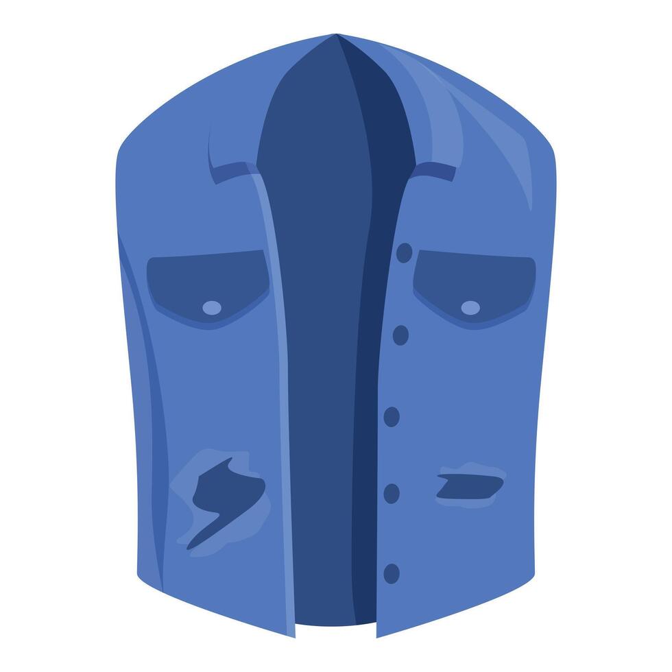 Blue denim vest showing concept of fashion and style vector