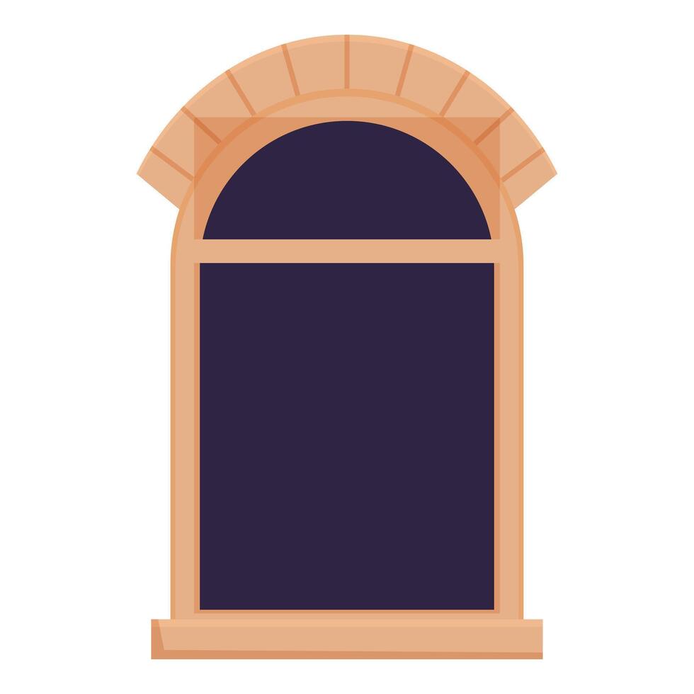 Arched window frame with stone decoration being minimalistic and modern vector