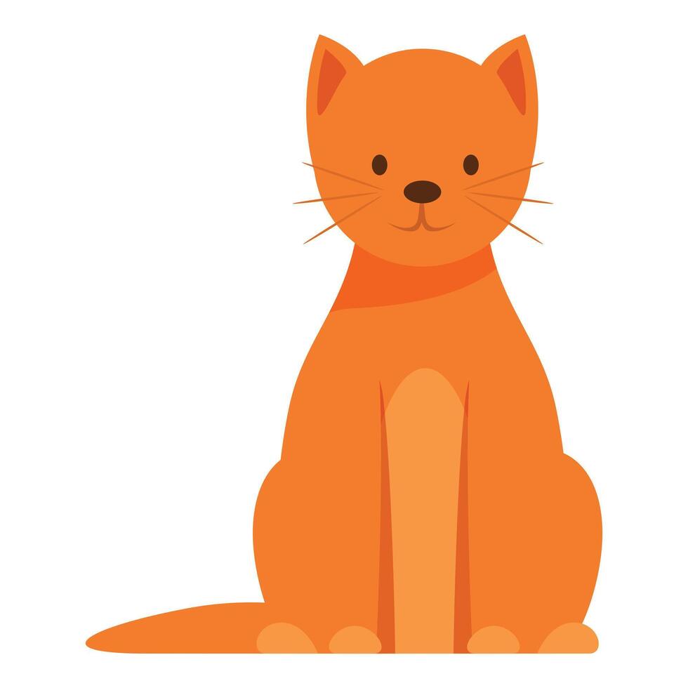 Cute orange tabby cat sitting posing for portrait vector