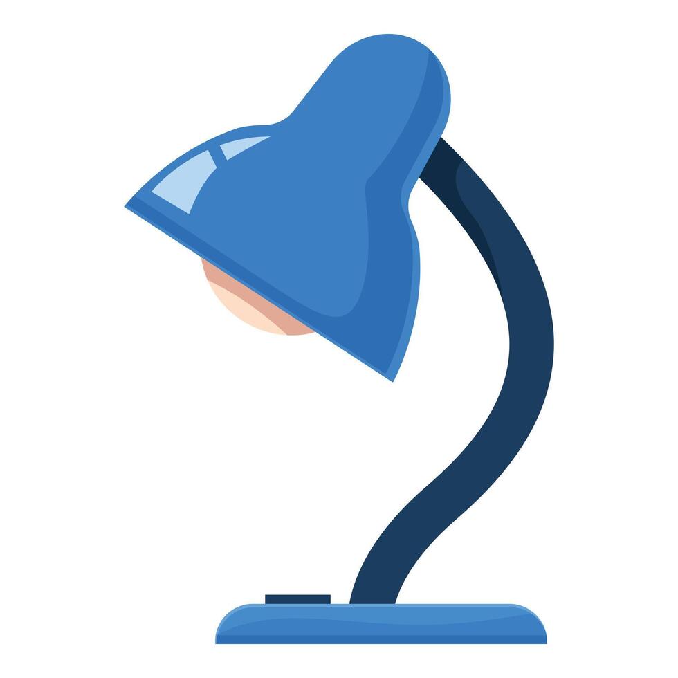 Blue desk lamp casting light on white background vector