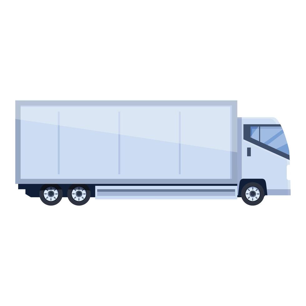 Big modern white truck delivering goods using clean energy vector