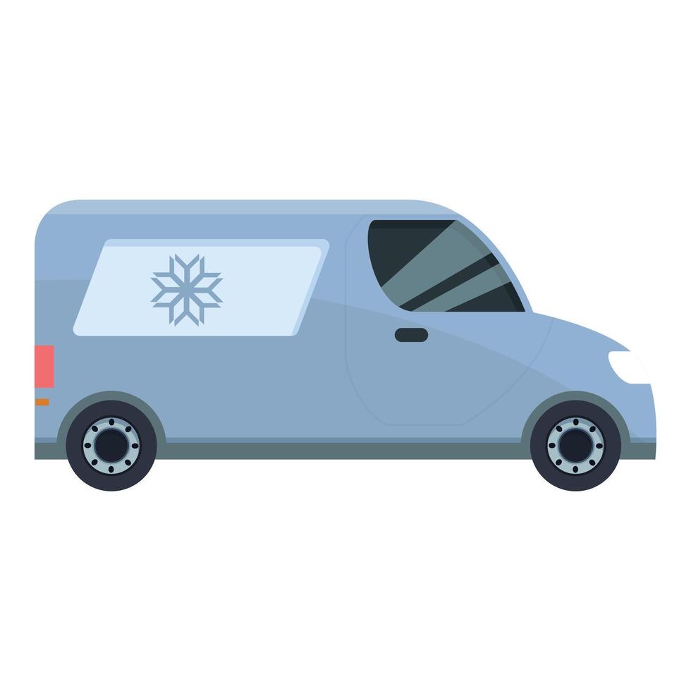 Refrigerated van transporting frozen products illustration vector