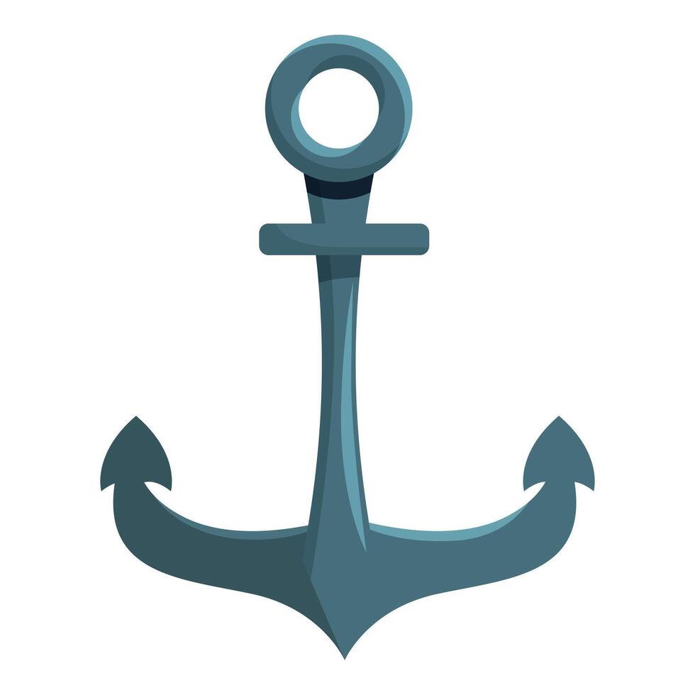 Cartoon style drawing of a metal ship anchor for maritime designs vector