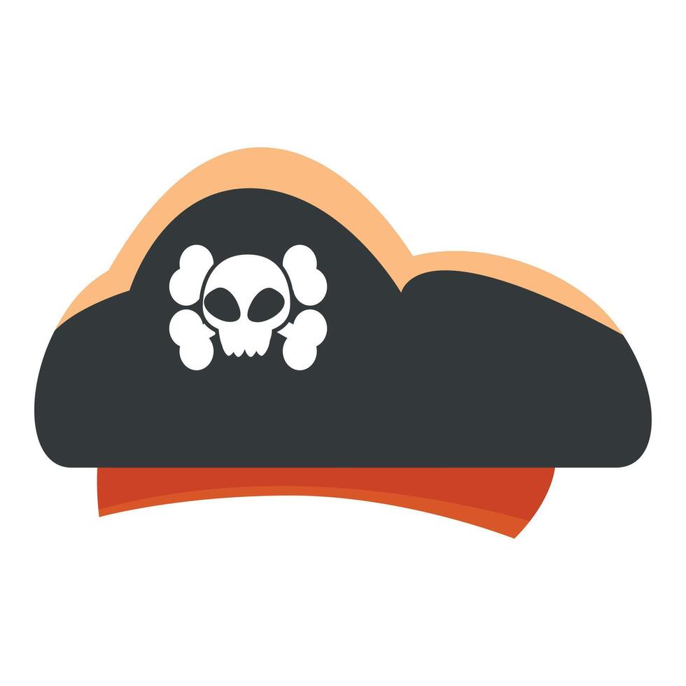 Black pirate hat with skull and crossbones showing piracy vector