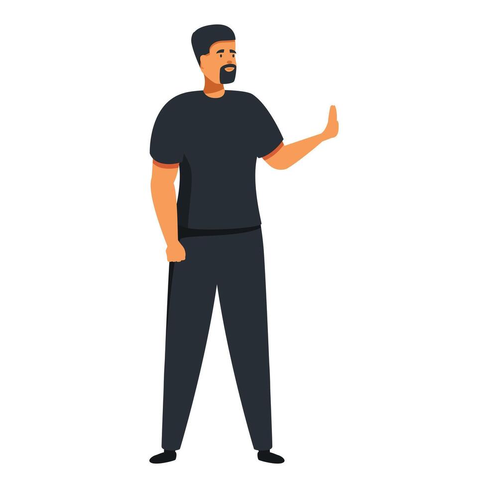 Security guard making stop gesture with hand vector