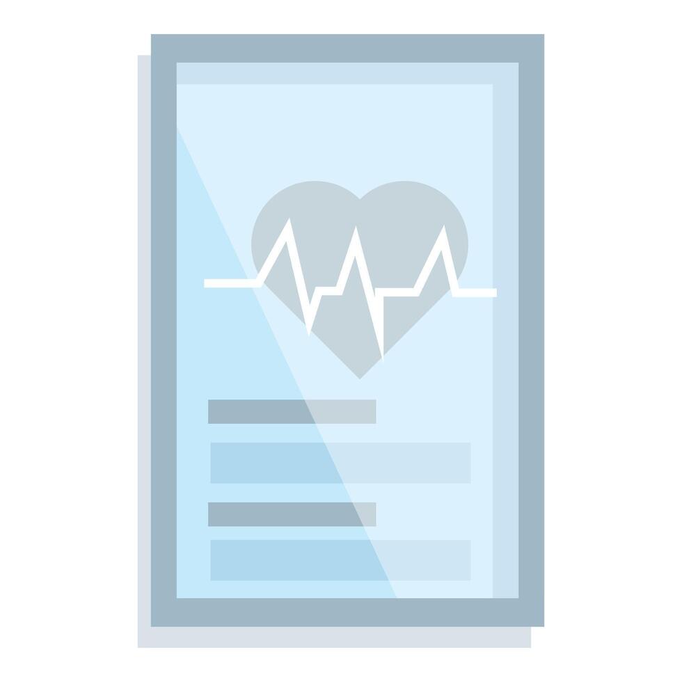 Medical record showing heartbeat rate on paper document vector