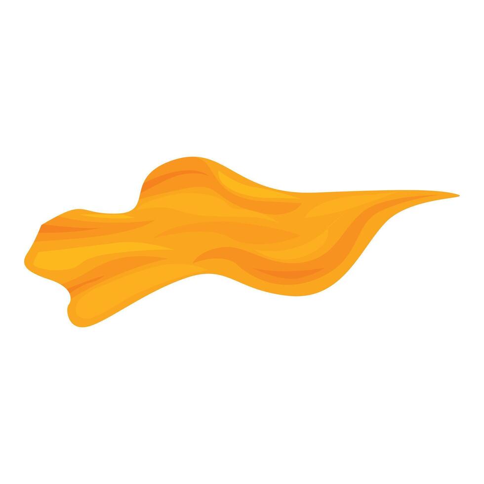 Yellow silk fabric flowing in the wind vector