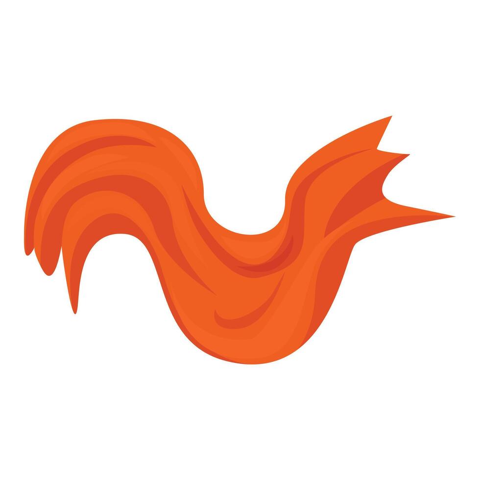 Orange silk fabric flowing in the air vector