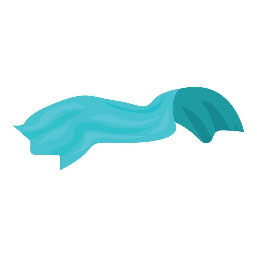 Light blue waving ribbon flag fluttering in the wind vector