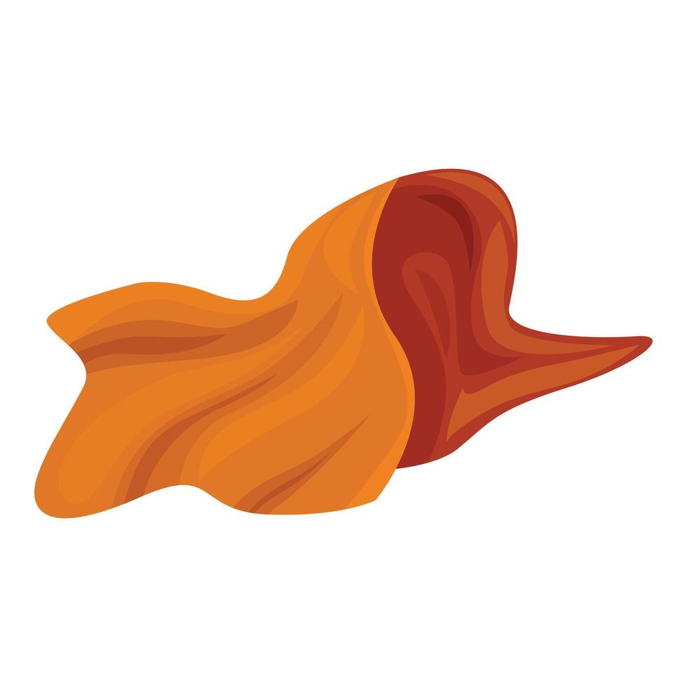 Orange silk fabric flowing in the air waving vector