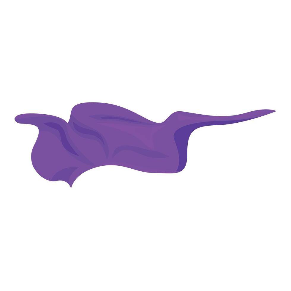 Purple silk fabric flowing in the air, textile waving on wind vector