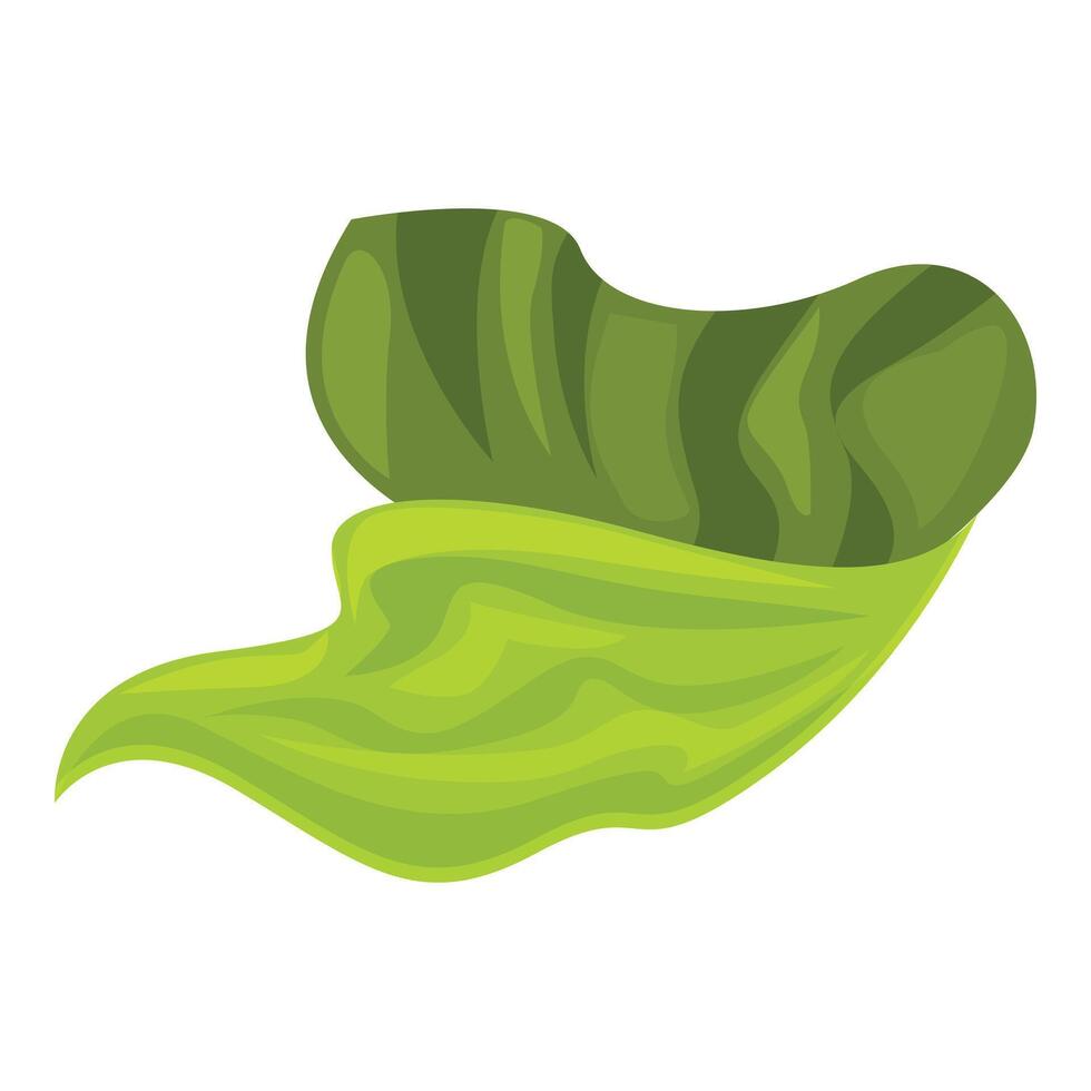 Green leaf forming an abstract waving shape vector