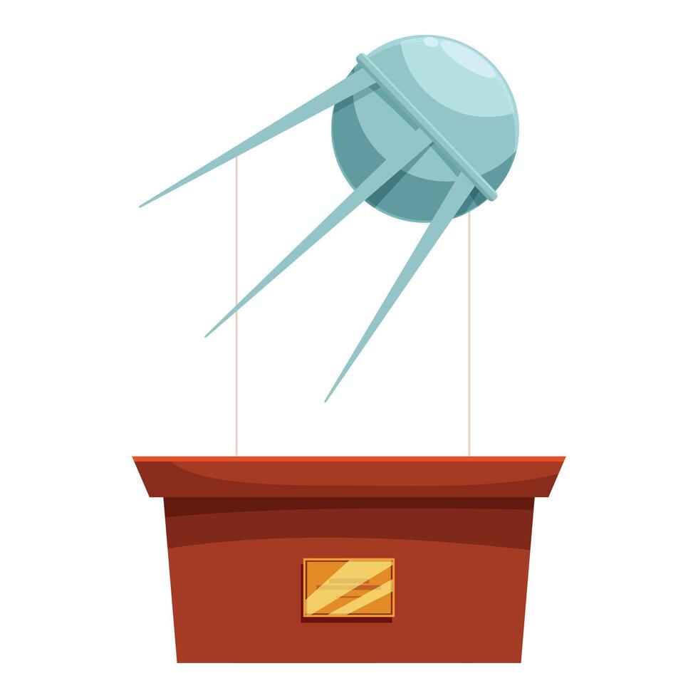 Museum exhibit displaying sputnik satellite model vector