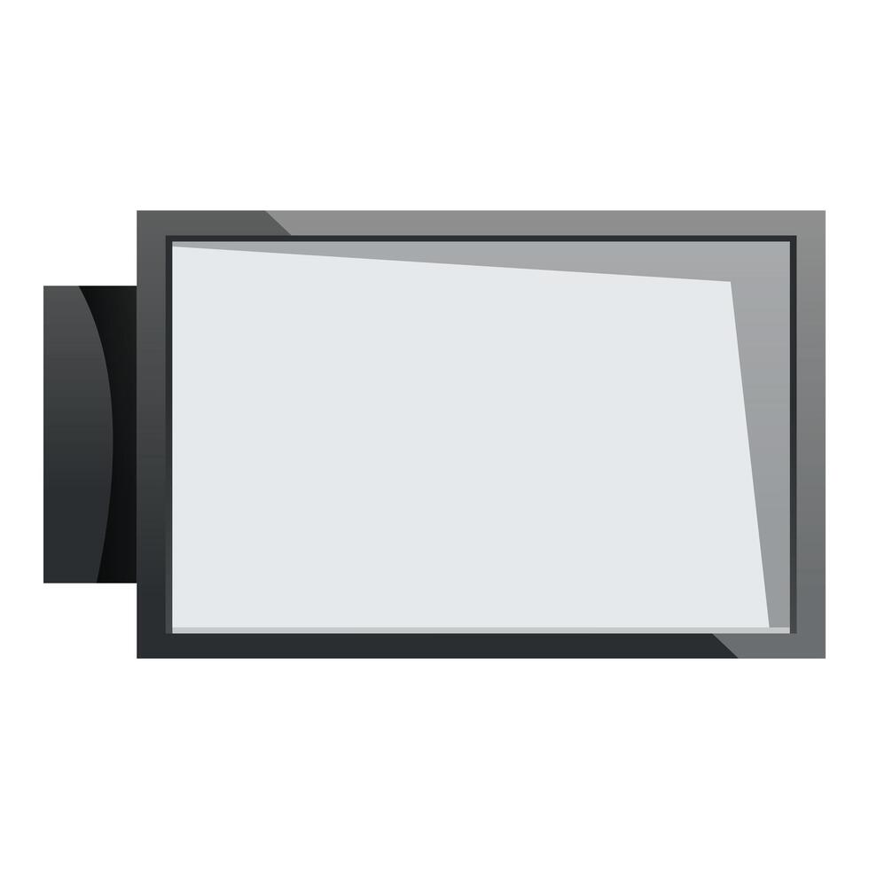 Modern smart tv showing blank screen hanging on white wall vector