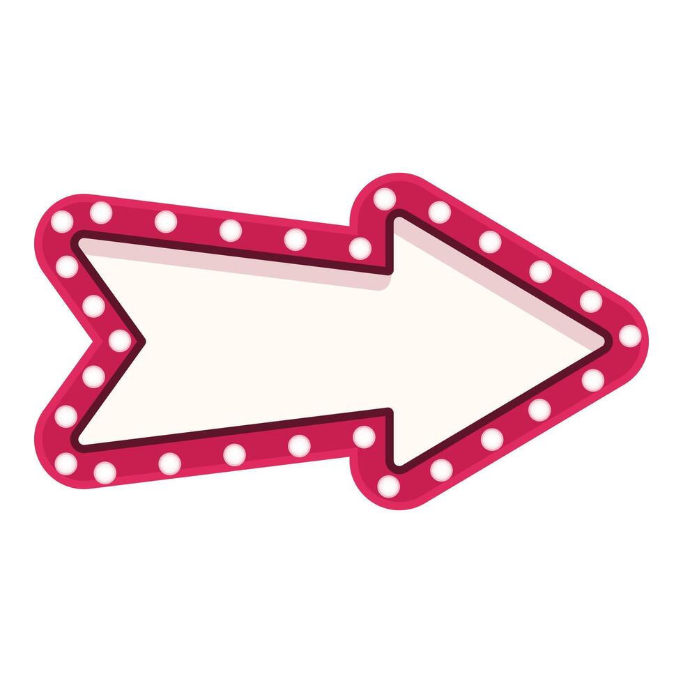 Red neon arrow sign pointing right with empty space for text vector