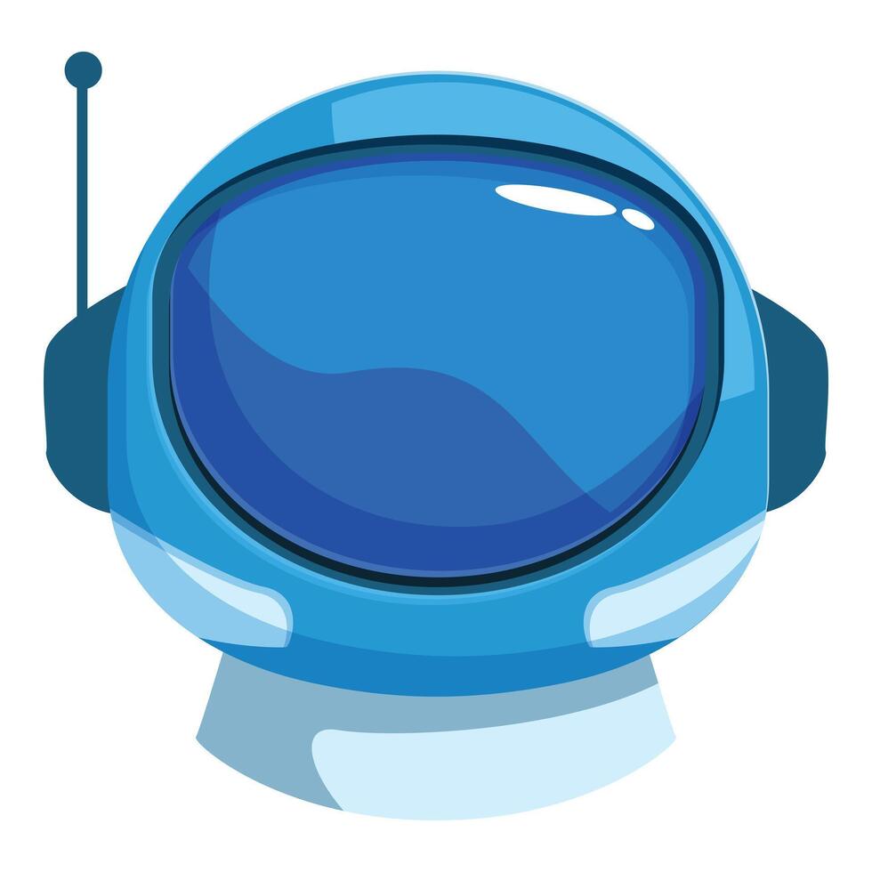 Blue astronaut helmet exploring the vastness of space vector