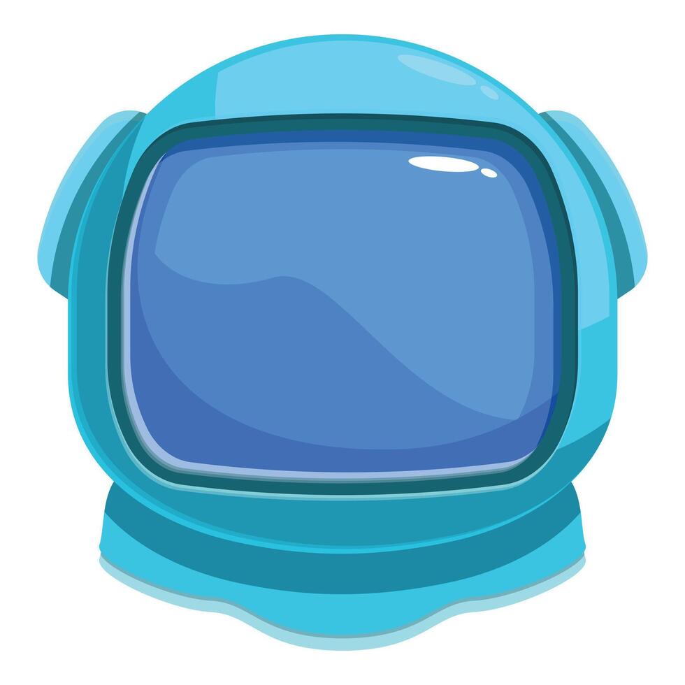 Blue astronaut helmet showing glass visor for space exploration vector