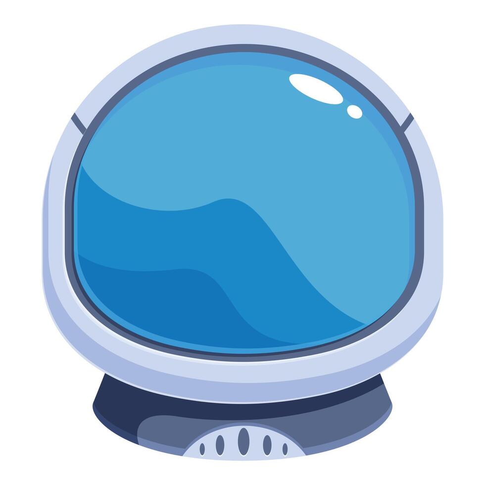 Astronaut helmet reflecting blue sky on visor for space exploration vector