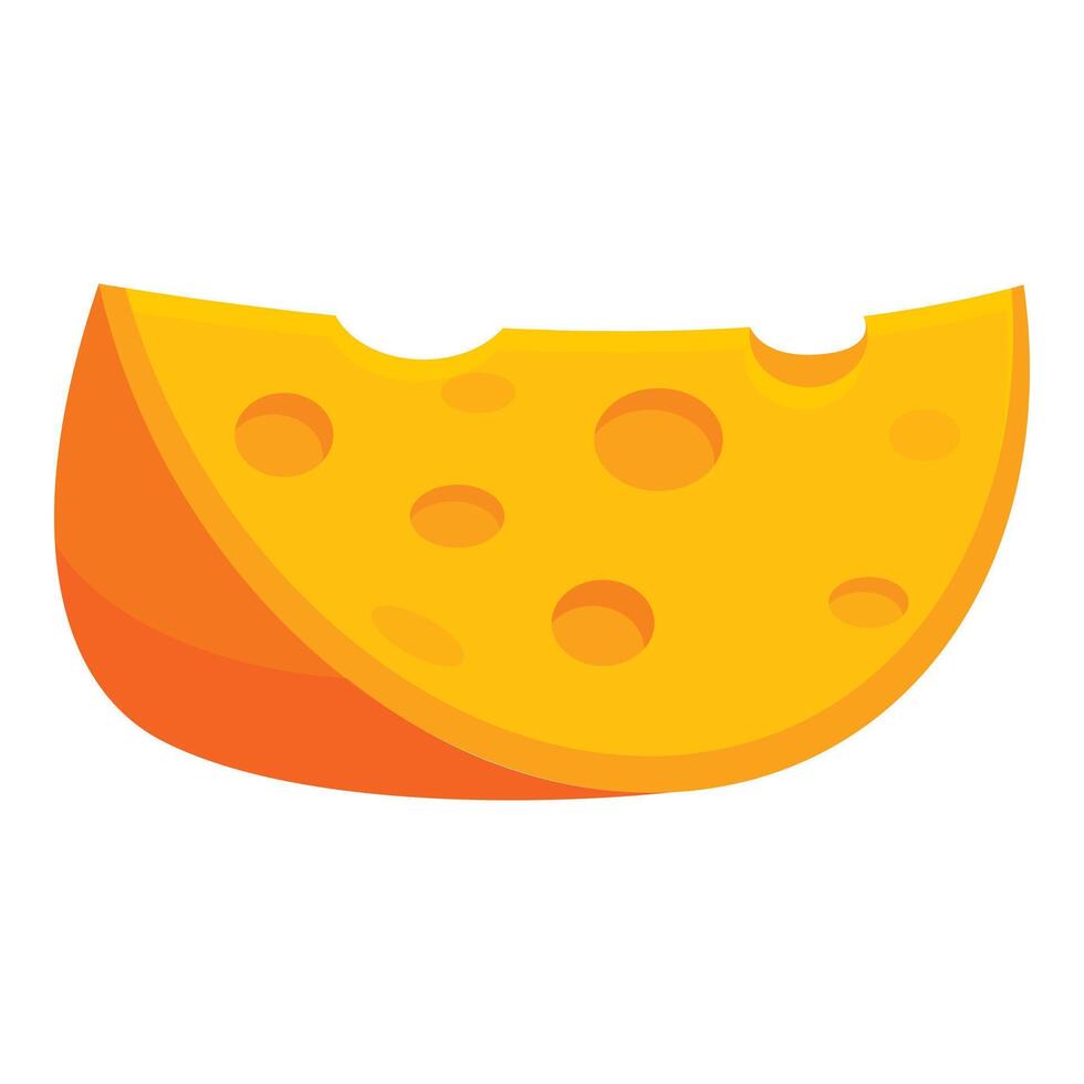 Cartoon piece of cheese is lying on white background vector