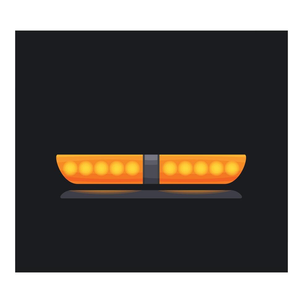 Orange emergency flashing siren light reflecting on a surface vector