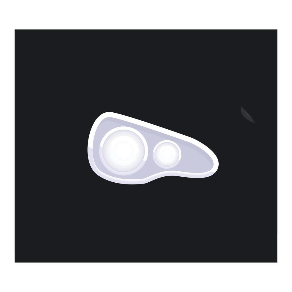 Car headlight shining on a dark background vector