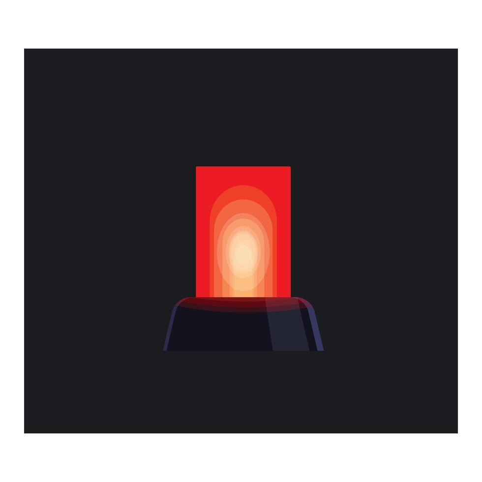 Red emergency rotating light flashing in the dark background vector