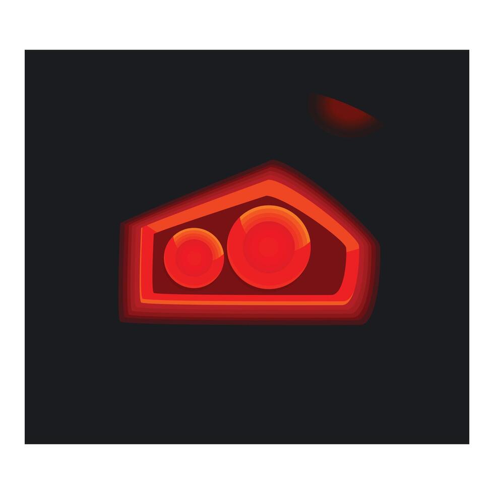 Red car tail light shining in the dark vector