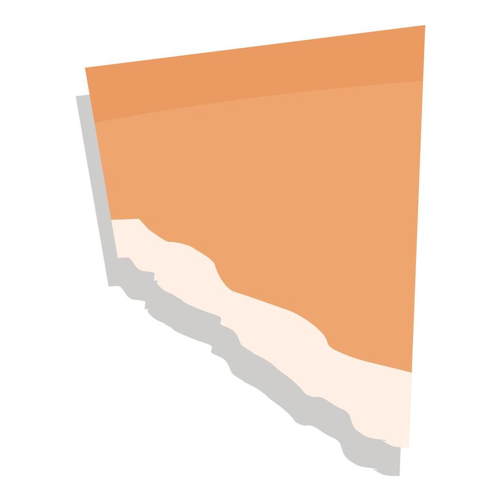 Blank torn ripped beige orange pastel paper note corner vector