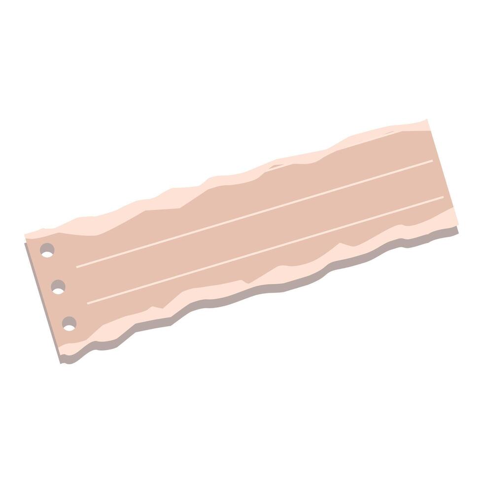 Blank torn notepaper with lines is floating vector