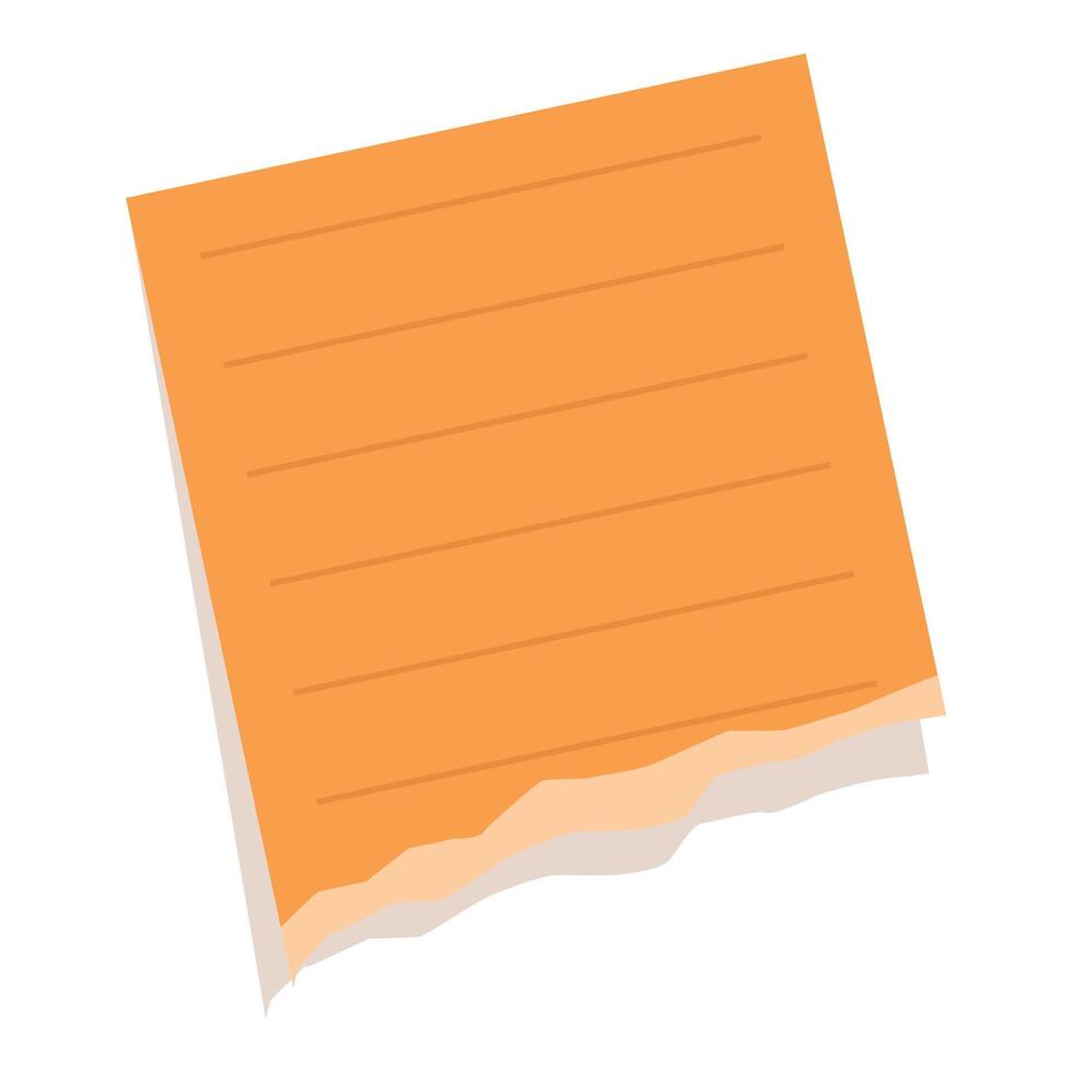 Orange lined paper is shown with a torn bottom edge vector