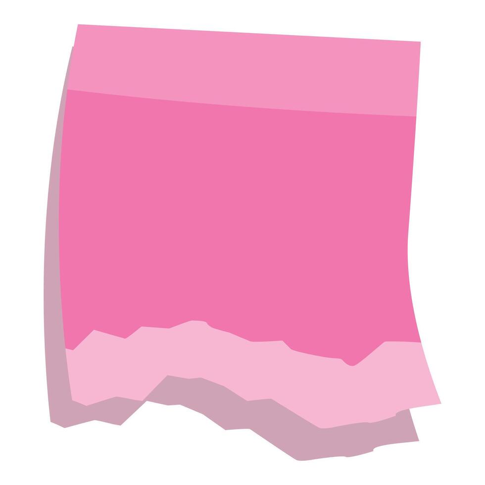 Pink sticky note paper reminder ripped torn edge vector