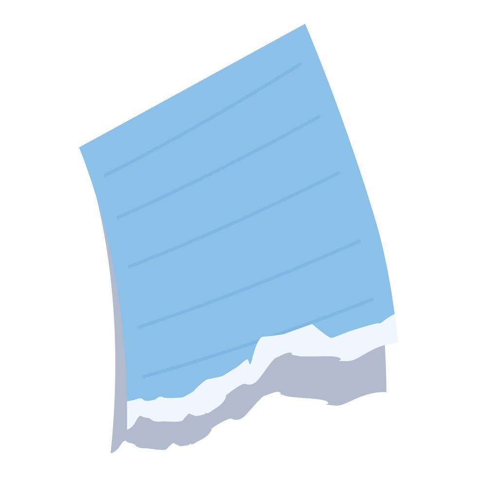Blue ripped piece of paper is showing its back side vector