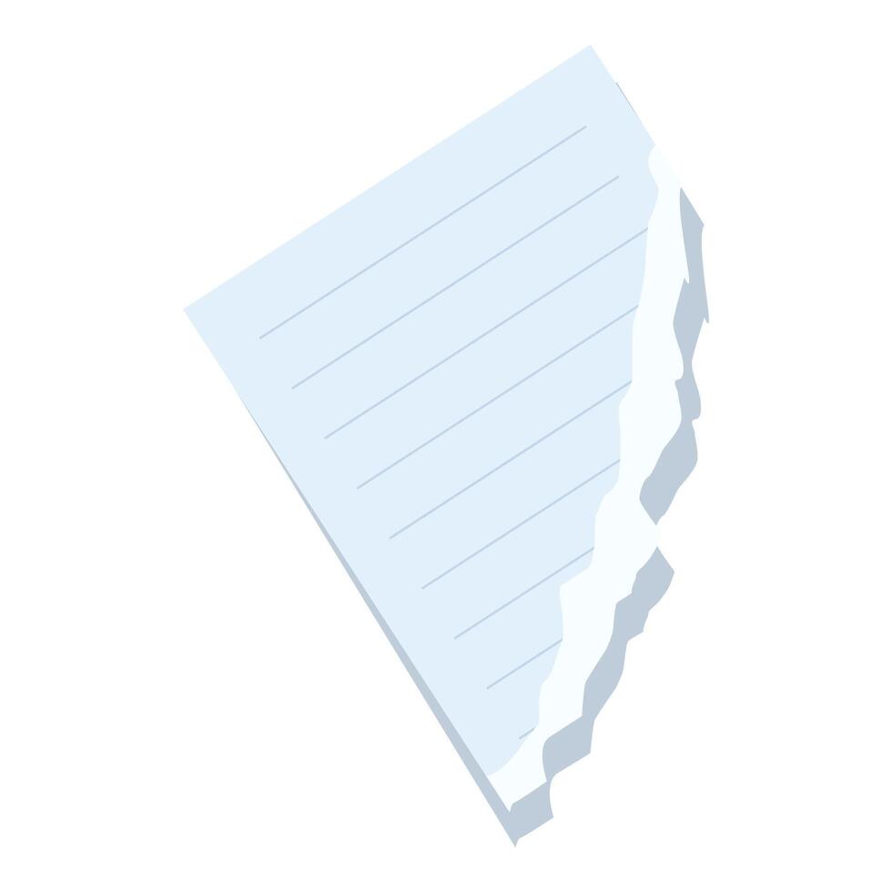 Blank piece of paper being torn apart vector