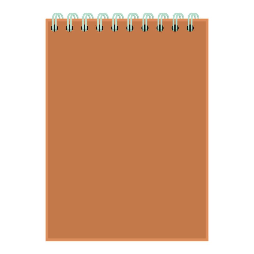 Brown notepad with blank page for taking notes vector