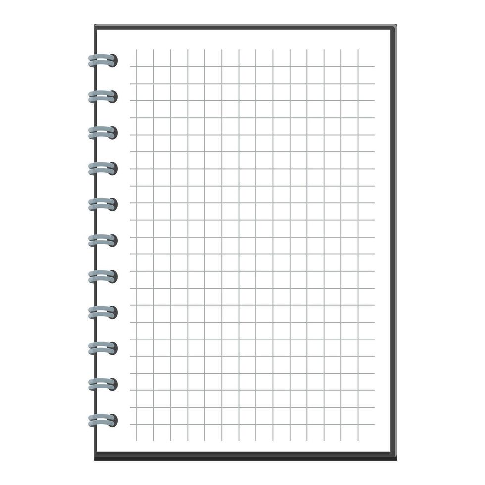 Blank squared notebook with metal spiral binding for writing vector