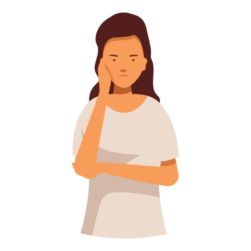 Young woman feeling sad and discouraged vector