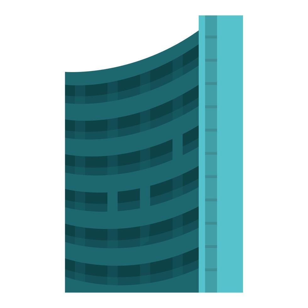 Modern curved glass skyscraper building facade vector